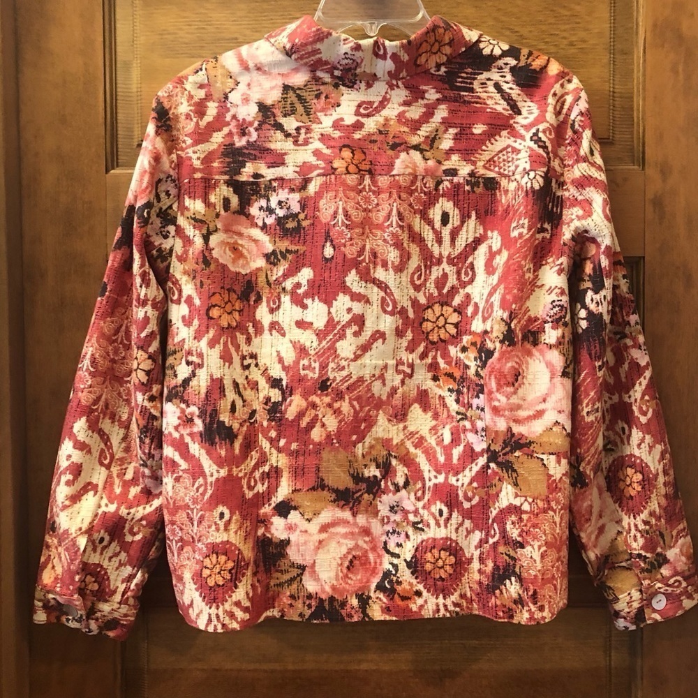Coldwater Creek UTILITY Jacket Women's Size XL/ Multicolored Artsy Floral - Picture 4 of 8